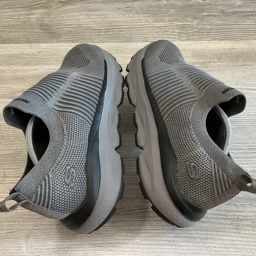Skechers Mens Size 13 Grey Mesh Relaxed Fit Goga Mat Arch Walking Slip On Shoes